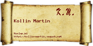 Kollin Martin névjegykártya